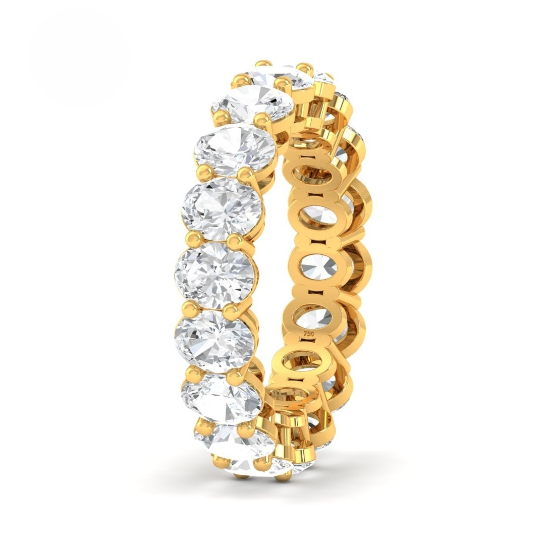 Victoria Oval cut wedding band 5.00 Ct