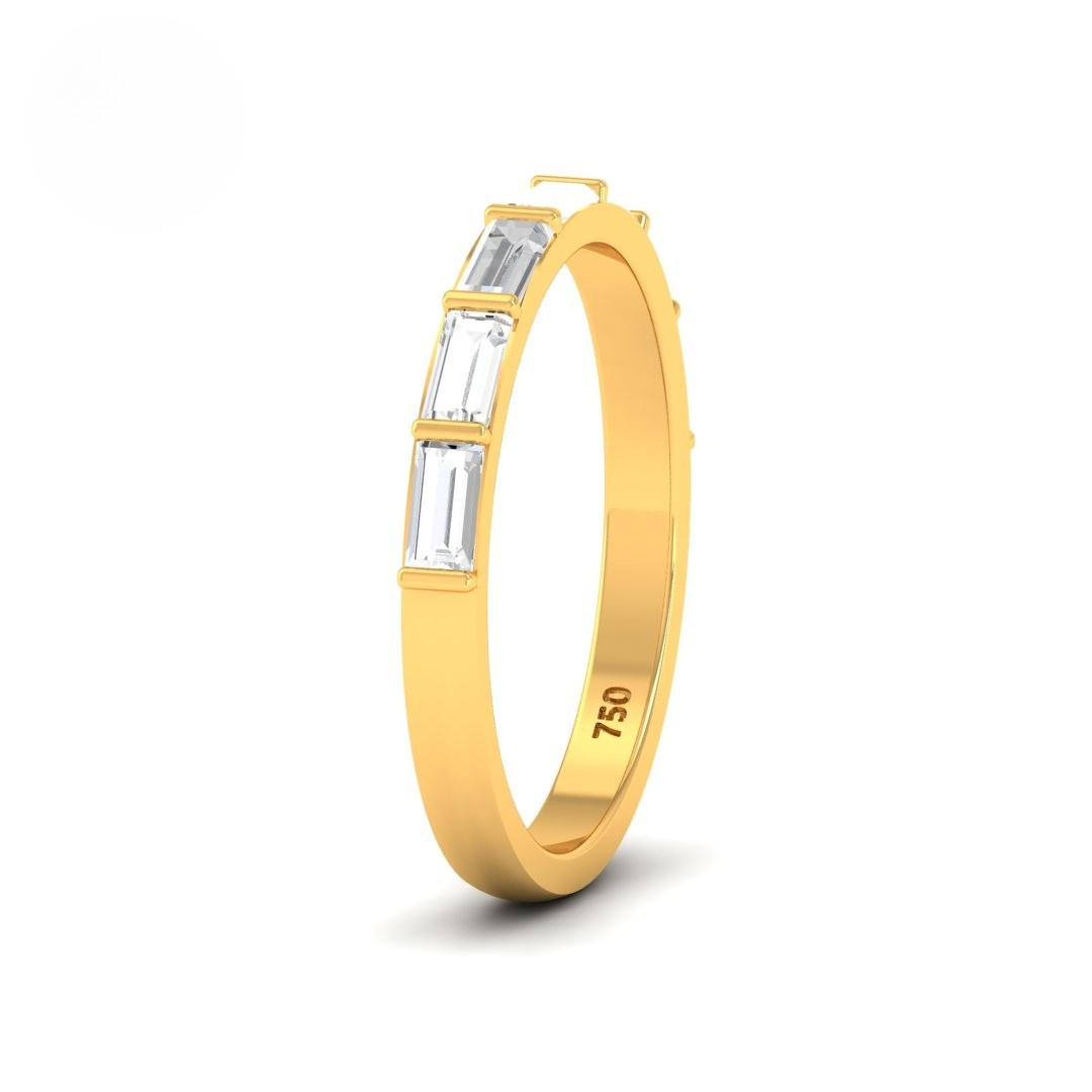 Alliance Édith en diamants taille baguette
