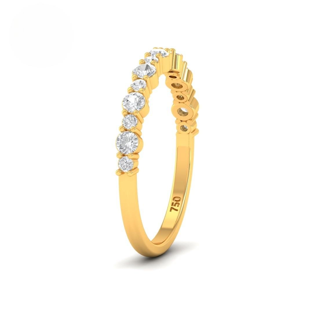 Ingrid Round Cut Diamond Wedding Band