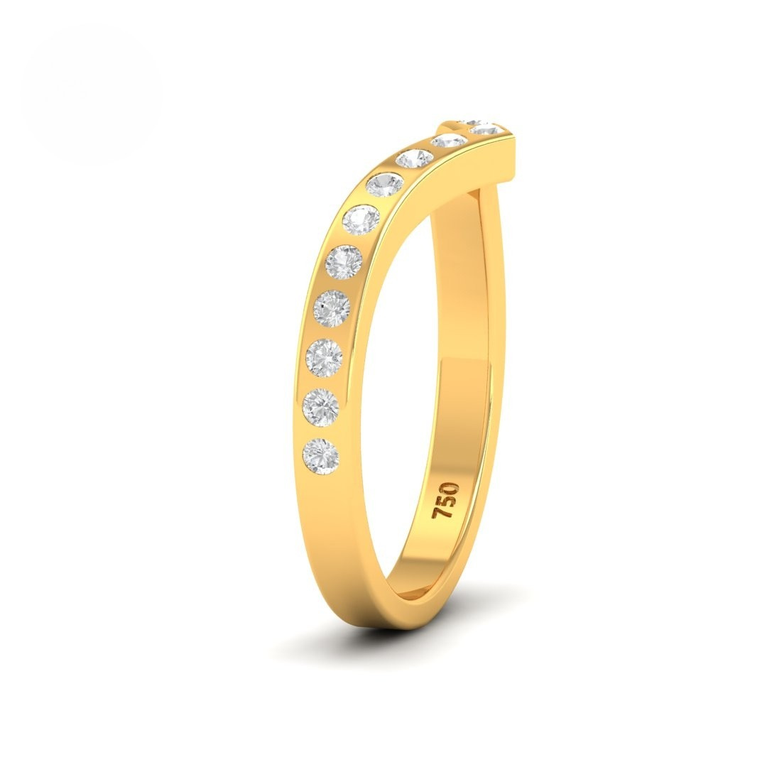 Béatrice Round Cut Diamond Wedding Band
