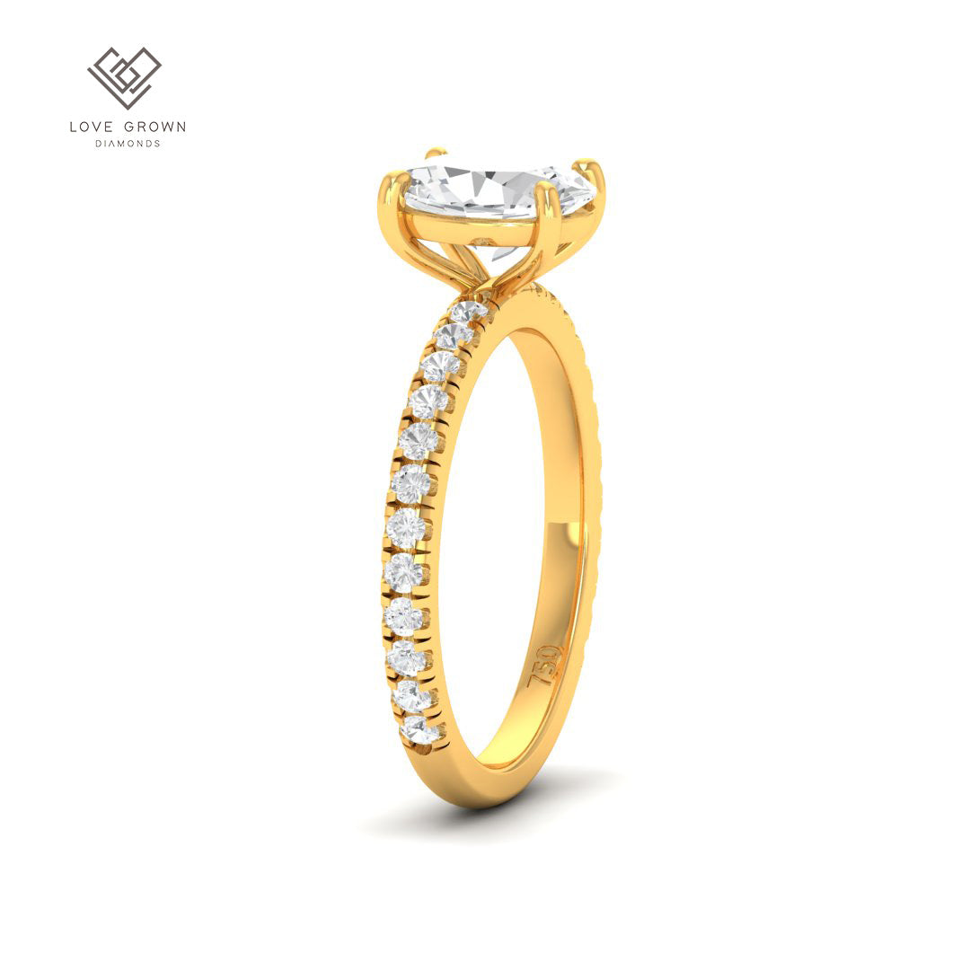 Abigail Oval With Diamond Band Engagement Ring