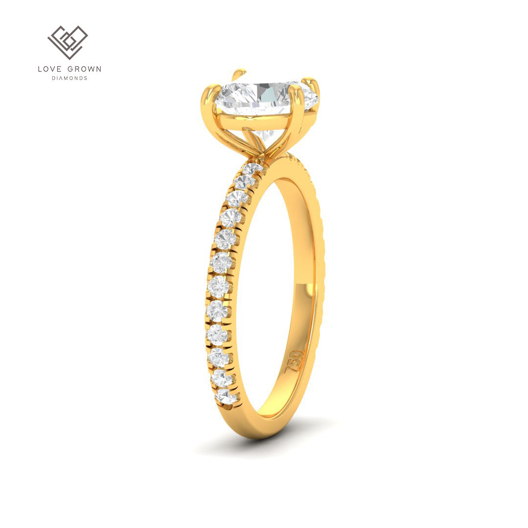 Abigail Heart With Diamond Band Engagement Ring