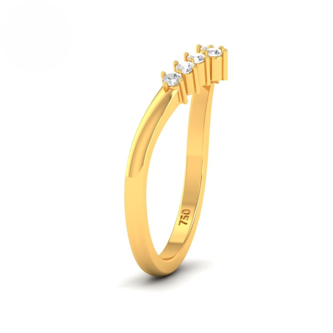 Clara Round Cut V Diamond Wedding Band