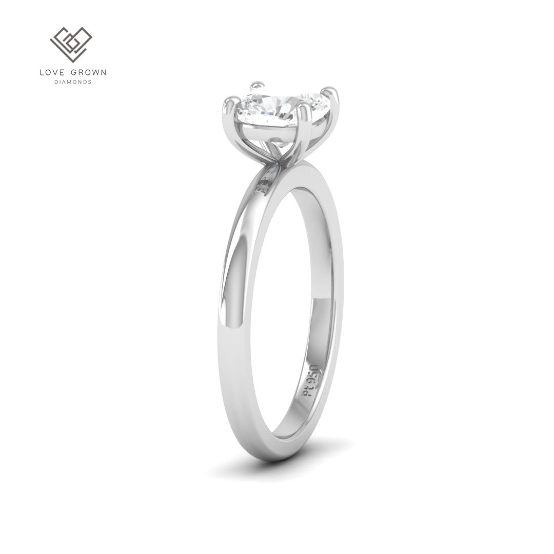 Noémie Solitaire Cushion Cut With Diamond Engagement Ring