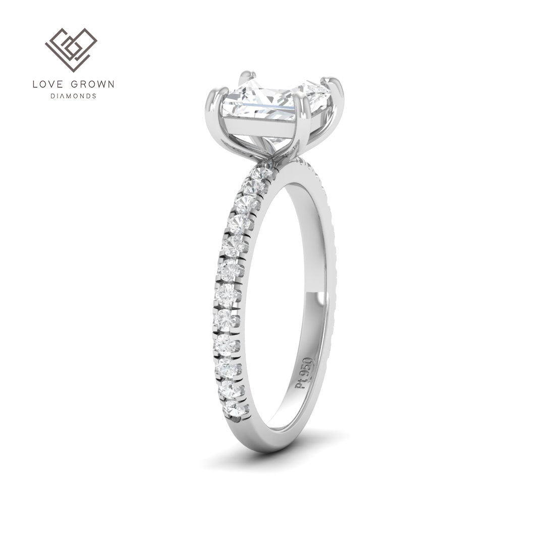 Abigail Princess With Diamond Band Engagement Ring