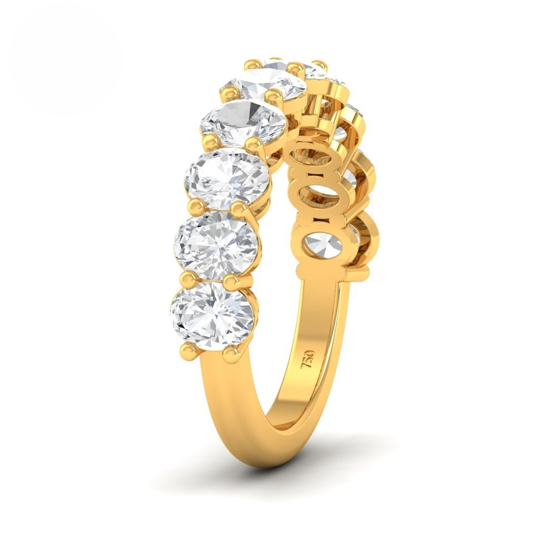 Edith Oval cut wedding band 2.50 Ct