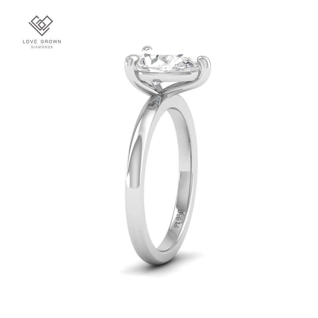 Noémie Solitaire Pear Cut With Diamond Engagement Ring
