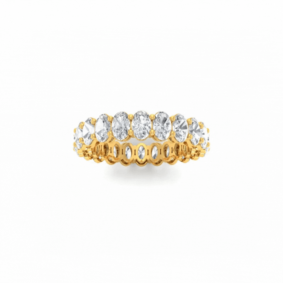Vivian Oval cut wedding band 3.00 Ct