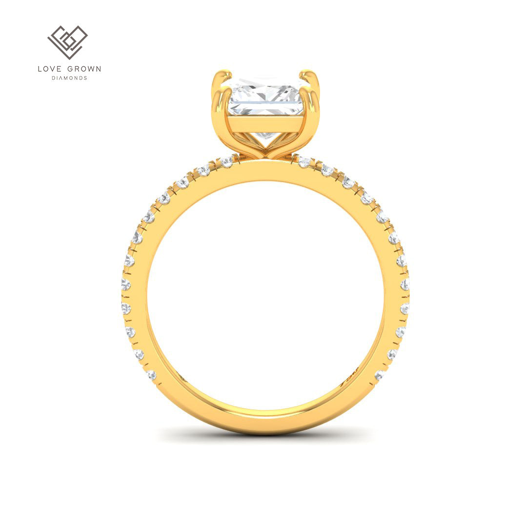 Abigail Princess With Diamond Band Engagement Ring