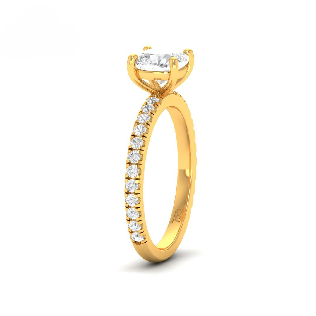 Abigail Cushion With Diamond Band Engagement Ring