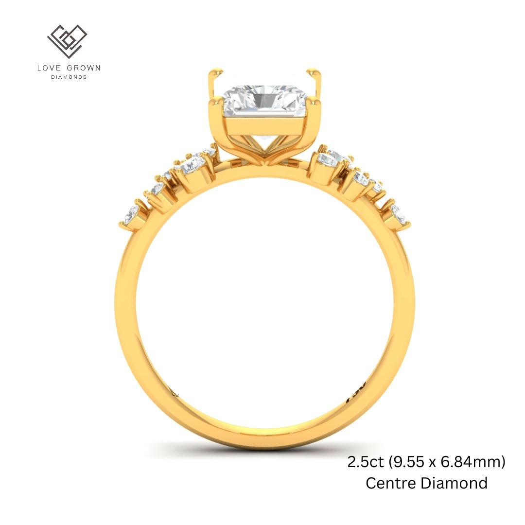 Layla Radiant Cut Diamond Engagement Ring With Accent Band