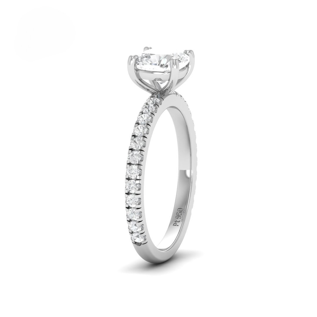 Abigail Cushion With Diamond Band Engagement Ring