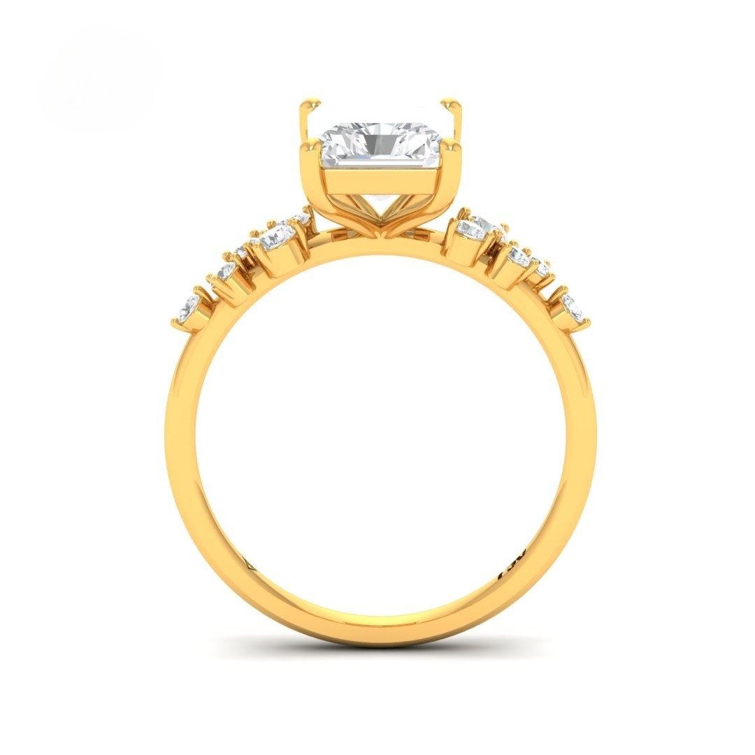 Layla Radiant Cut Diamond Engagement Ring With Accent Band