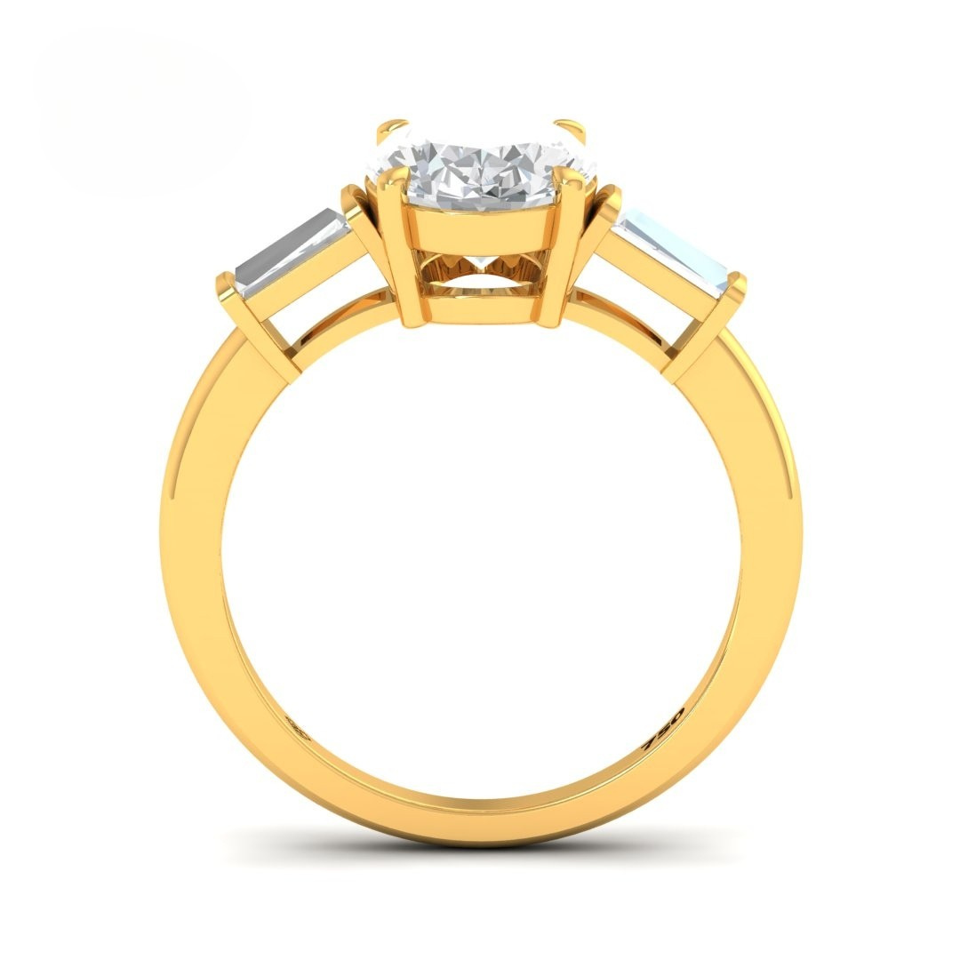 Mary Oval Cut Diamond Engagement Ring With Tapering Baguettes Cut Side Diamond