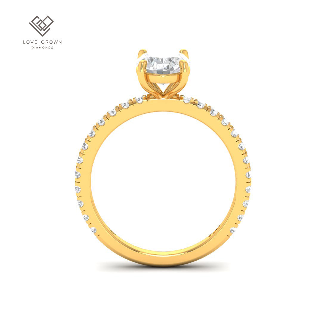 Abigail Oval With Diamond Band Engagement Ring