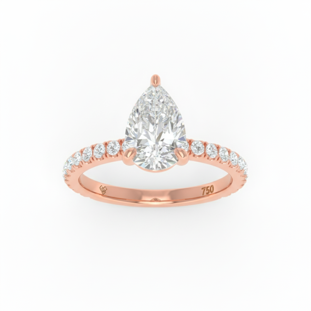 Abigail Pear With Diamond Band Engagement Ring