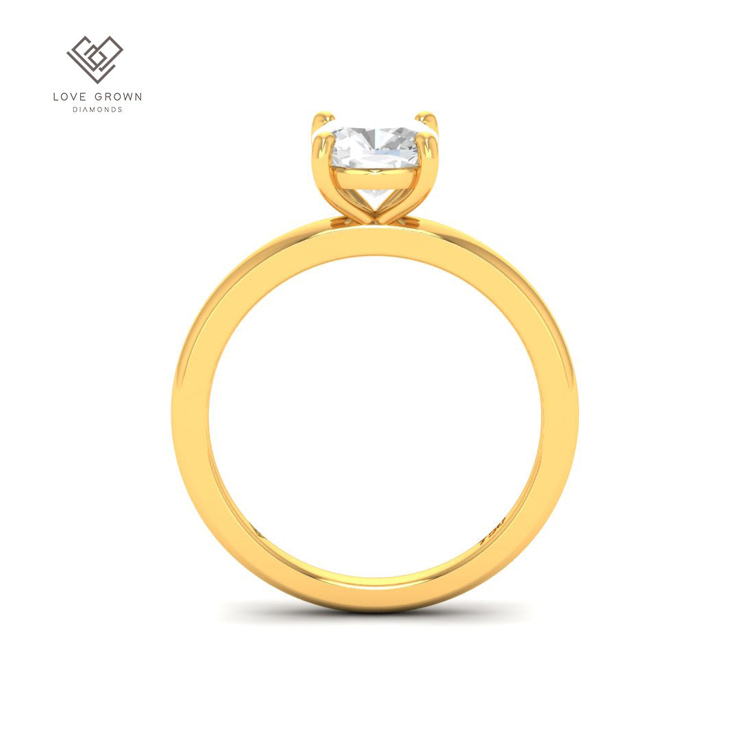 Noémie Solitaire Cushion Cut With Diamond Engagement Ring