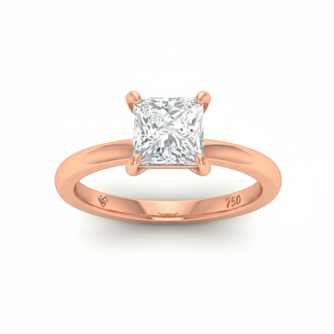 Noémie Solitaire Princess Cut With Diamond Engagement Ring
