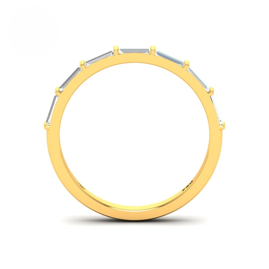 Alliance Édith en diamants taille baguette
