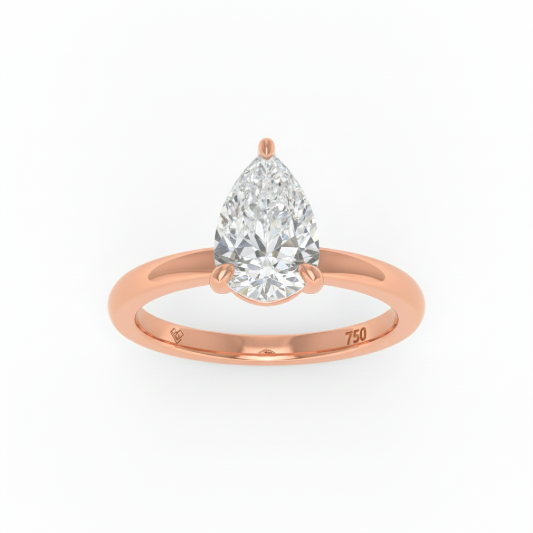 Noémie Solitaire Pear Cut With Diamond Engagement Ring