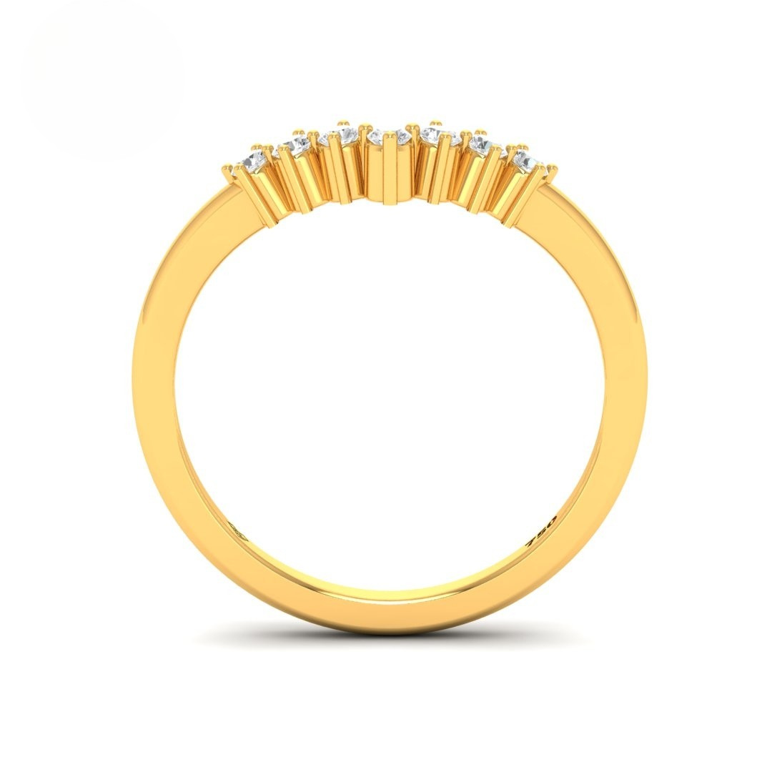 Clara Round Cut V Diamond Wedding Band