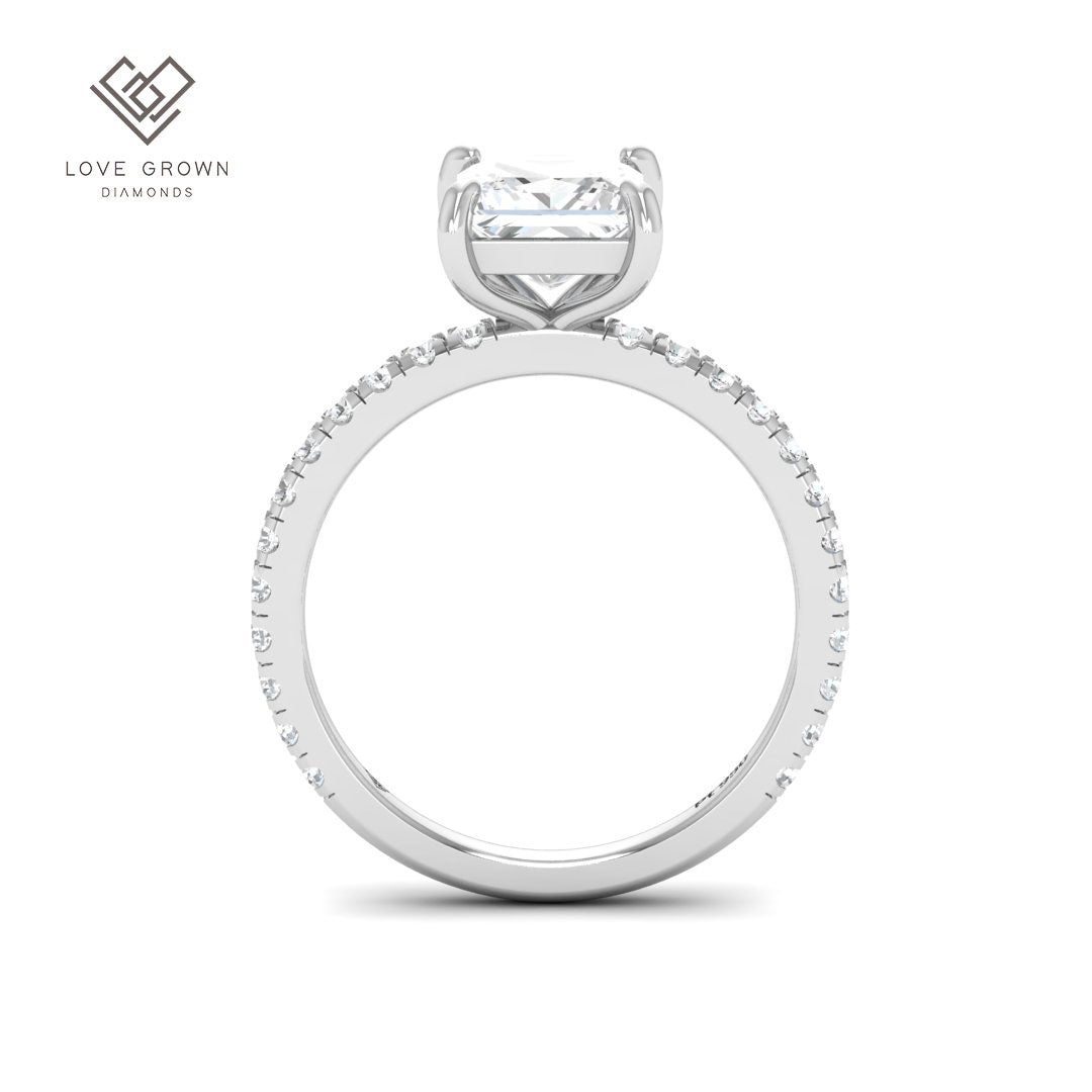 Abigail Princess With Diamond Band Engagement Ring