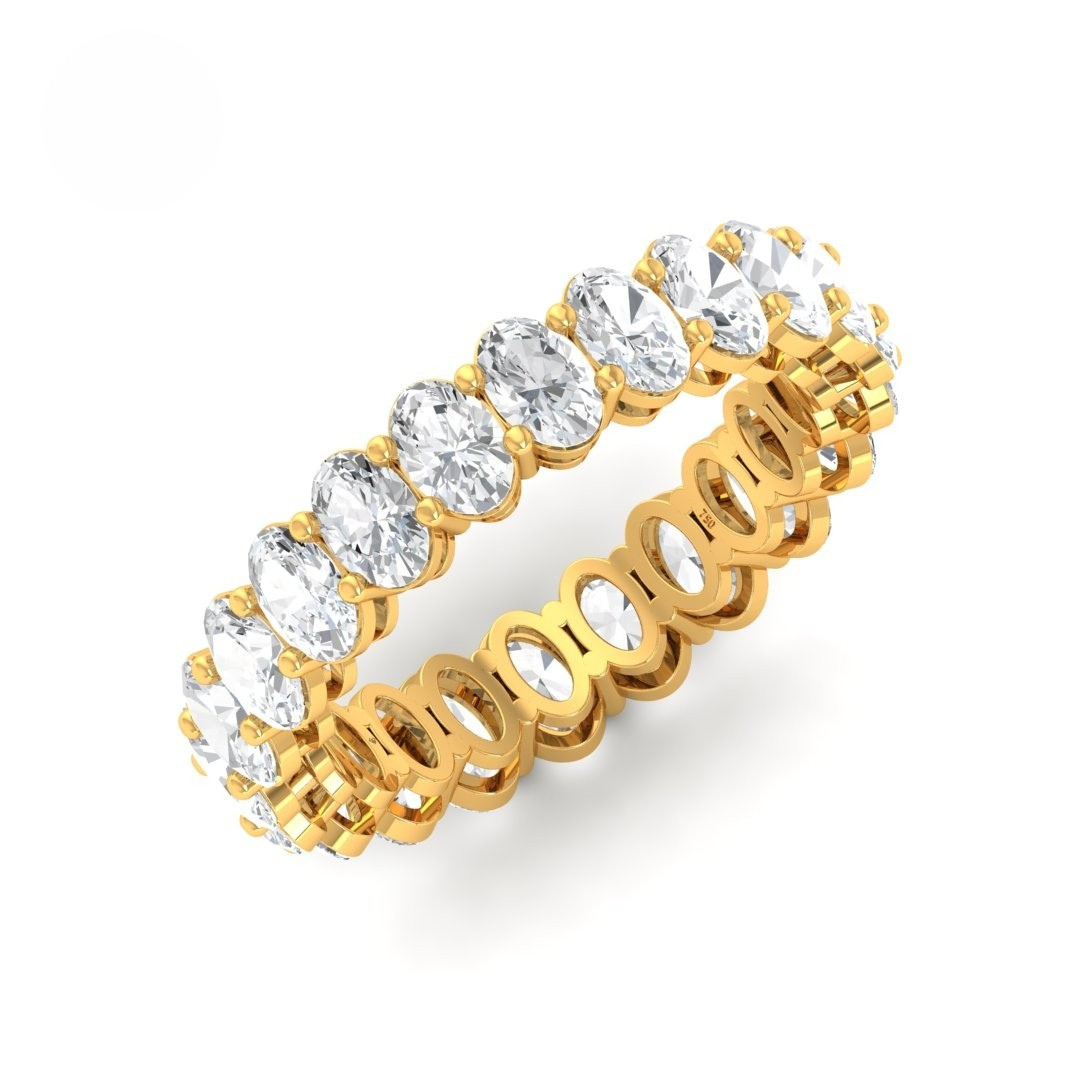 Vivian Oval cut wedding band 3.00 Ct