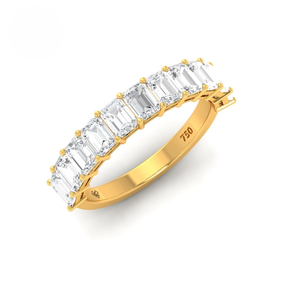 Helene Emerald cut Diamond Wedding Band