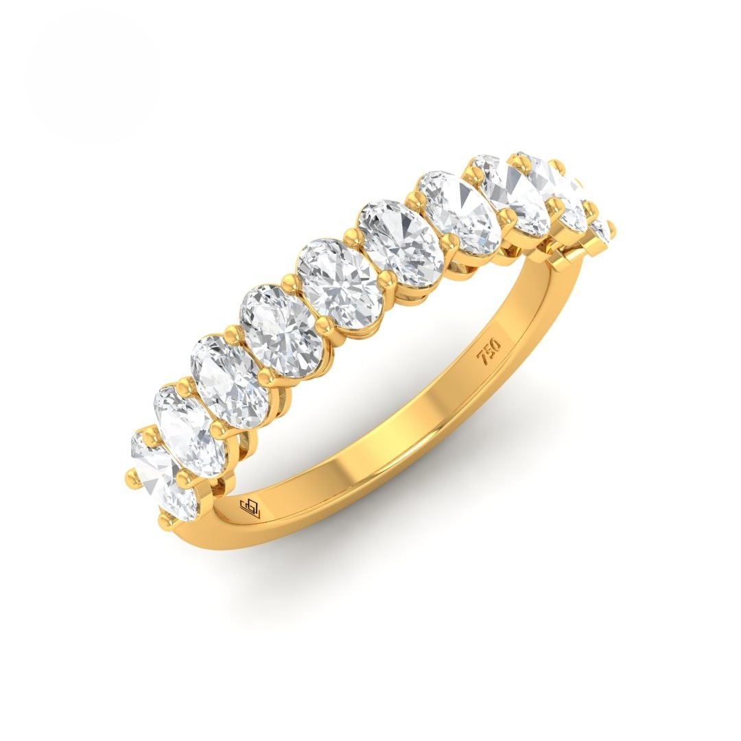 Estelle Oval cut wedding band 1.50 Ct