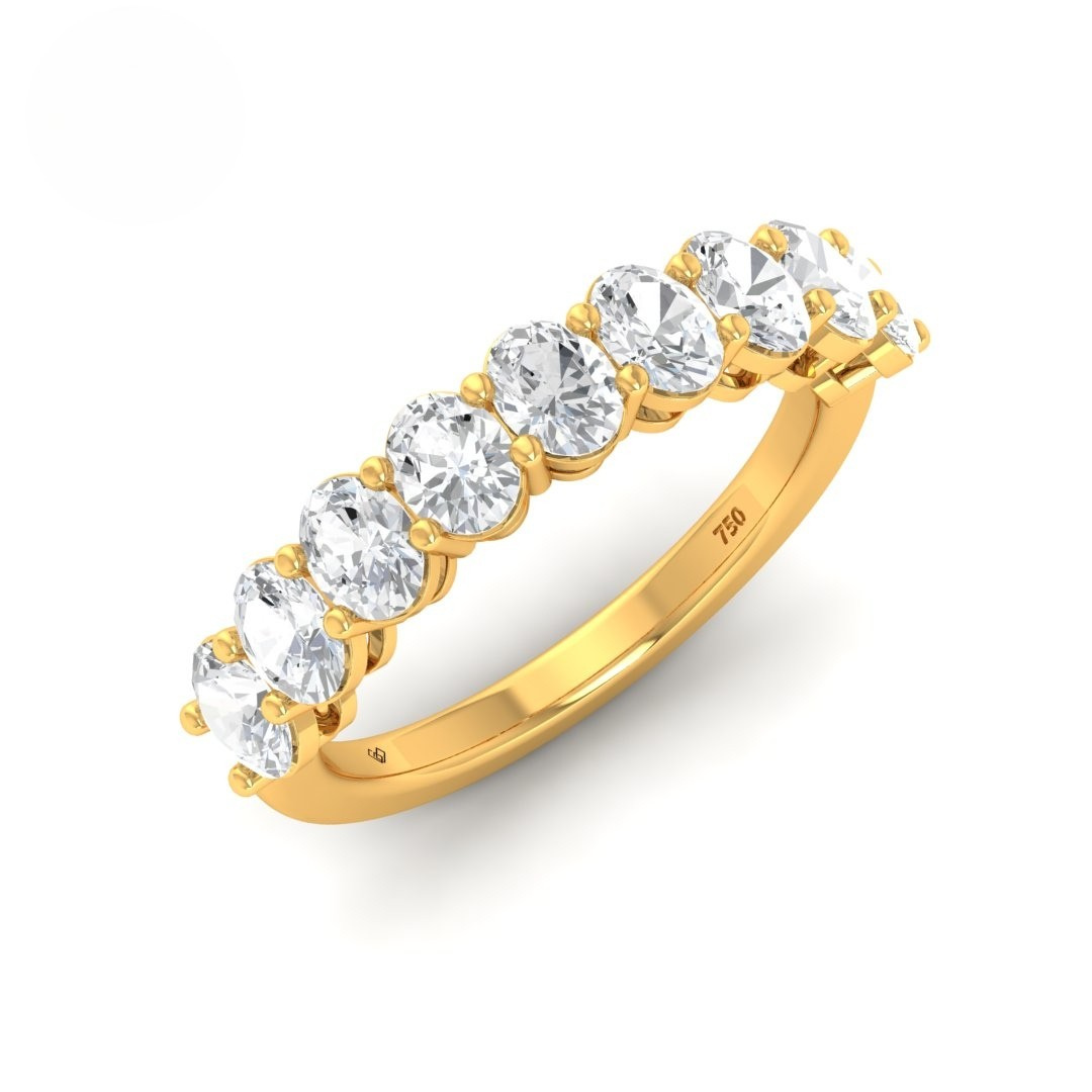 Camille Oval cut wedding band 2.00 Ct