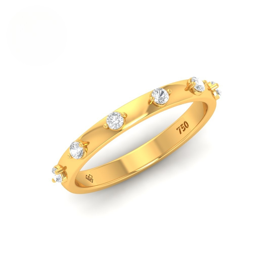 Piper Round Cut Diamond Wedding Band