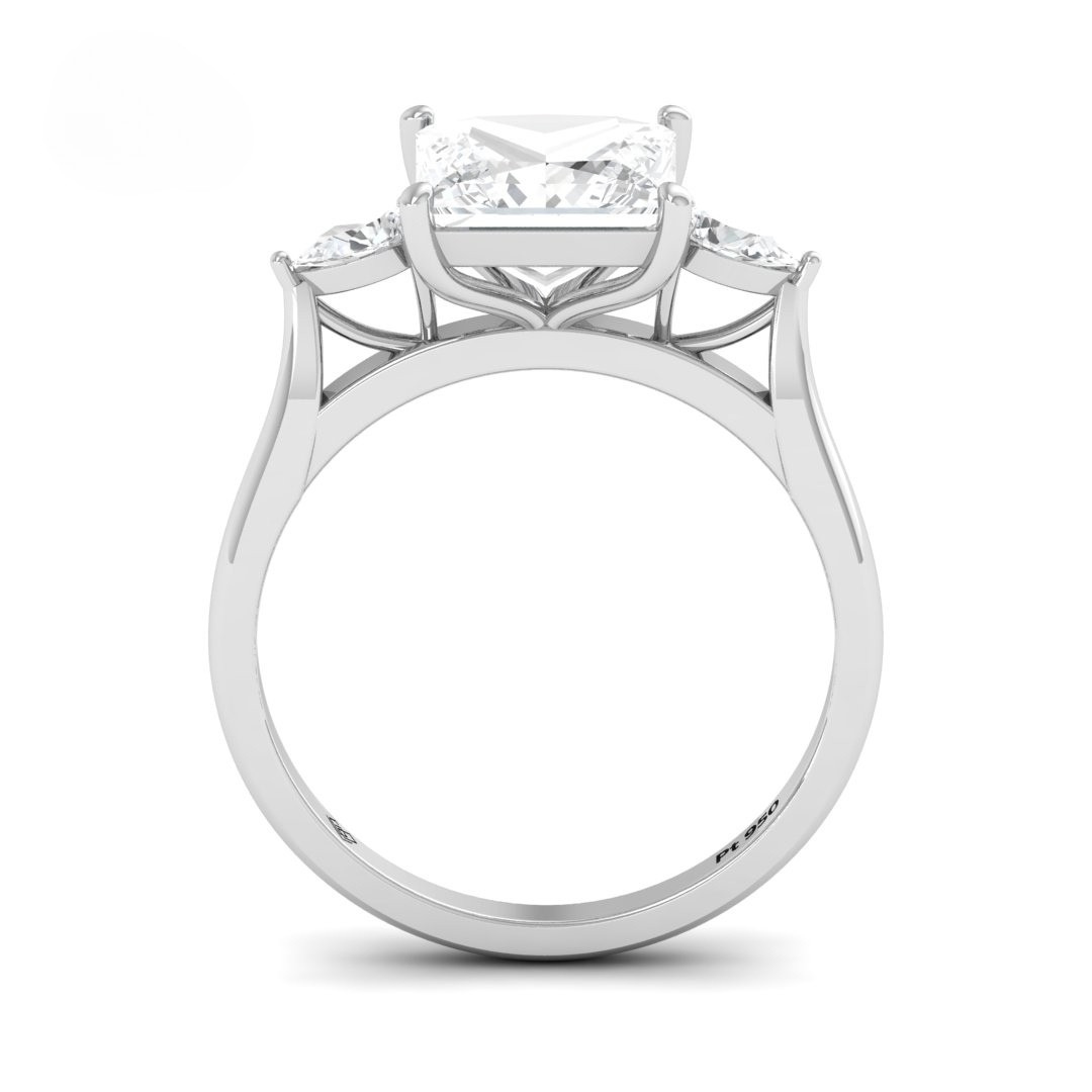 Sofia Princess Cut Diamond Engagement Ring With A Pear sides