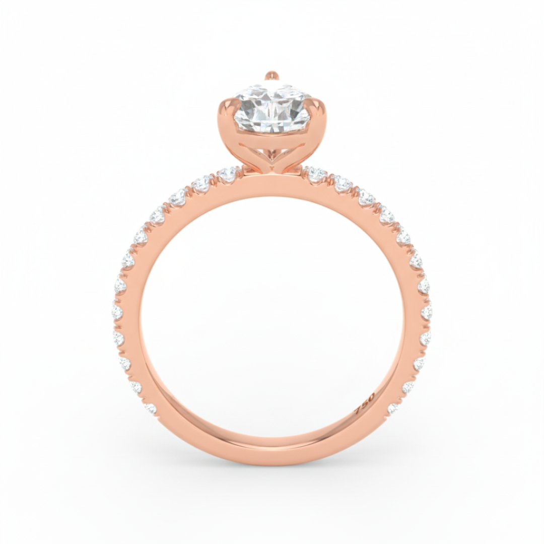 Abigail Pear With Diamond Band Engagement Ring