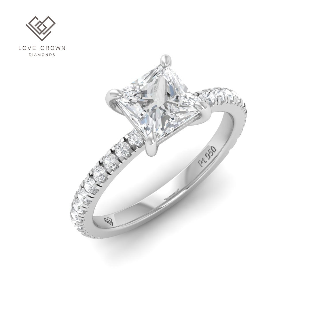 Abigail Princess With Diamond Band Engagement Ring