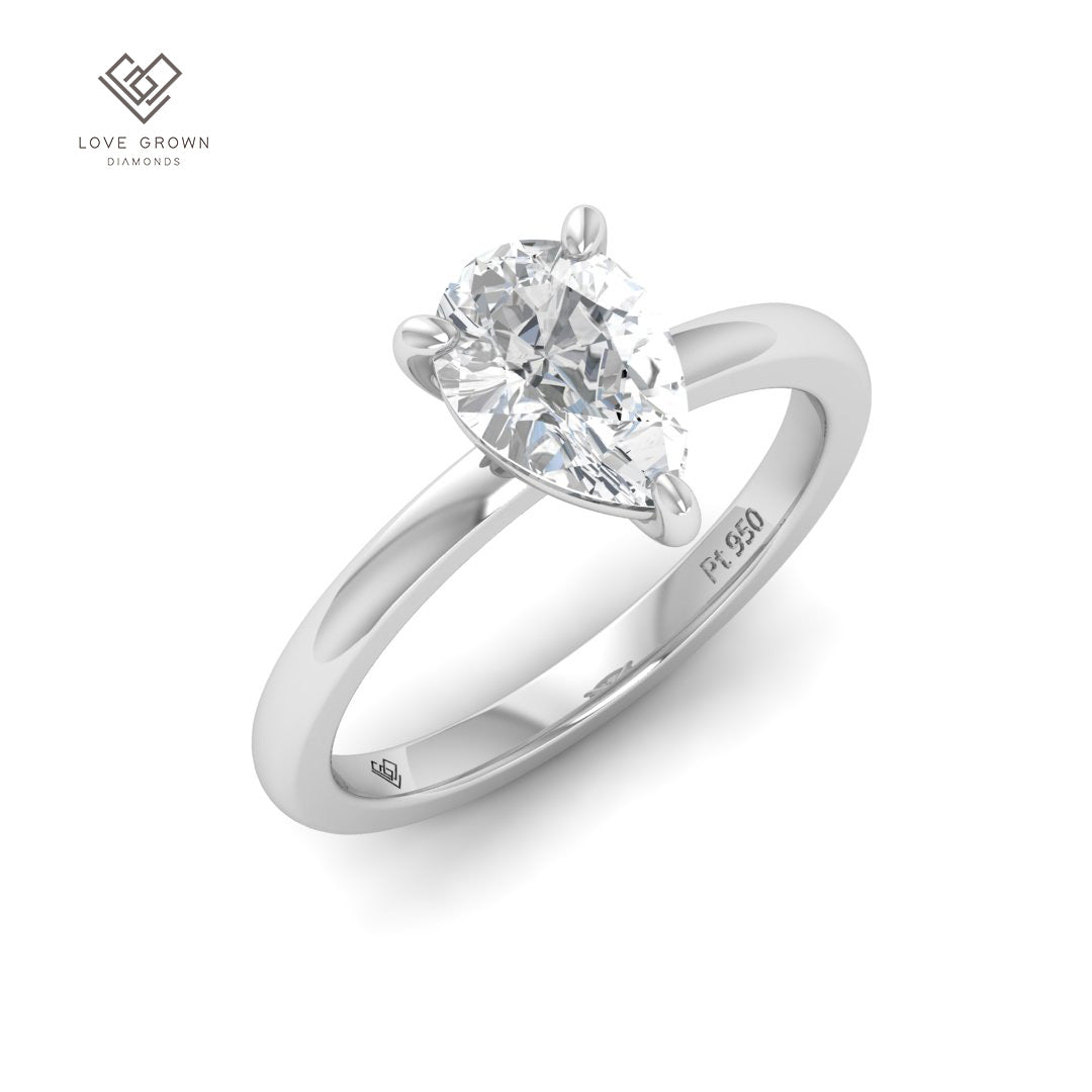 Noémie Solitaire Pear Cut With Diamond Engagement Ring
