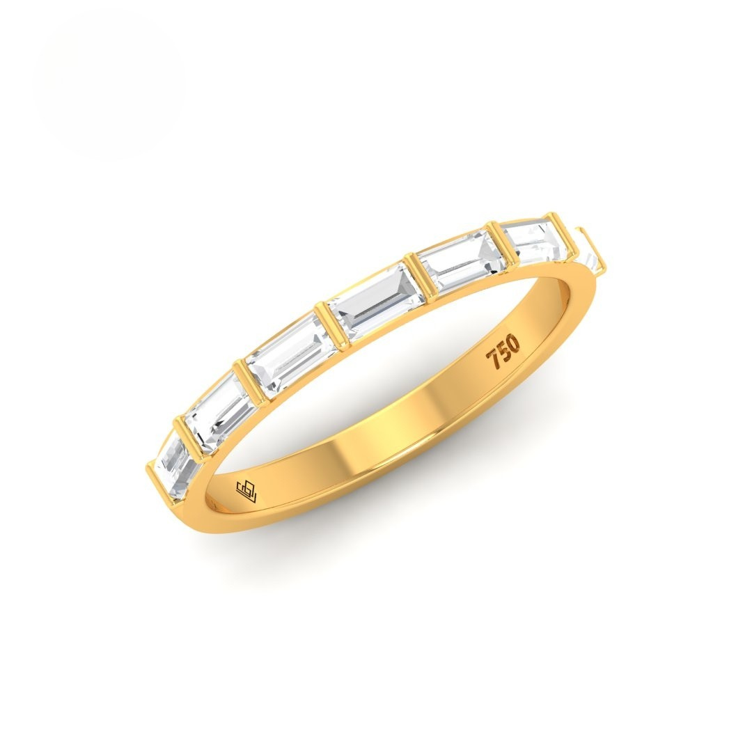 Alliance Édith en diamants taille baguette