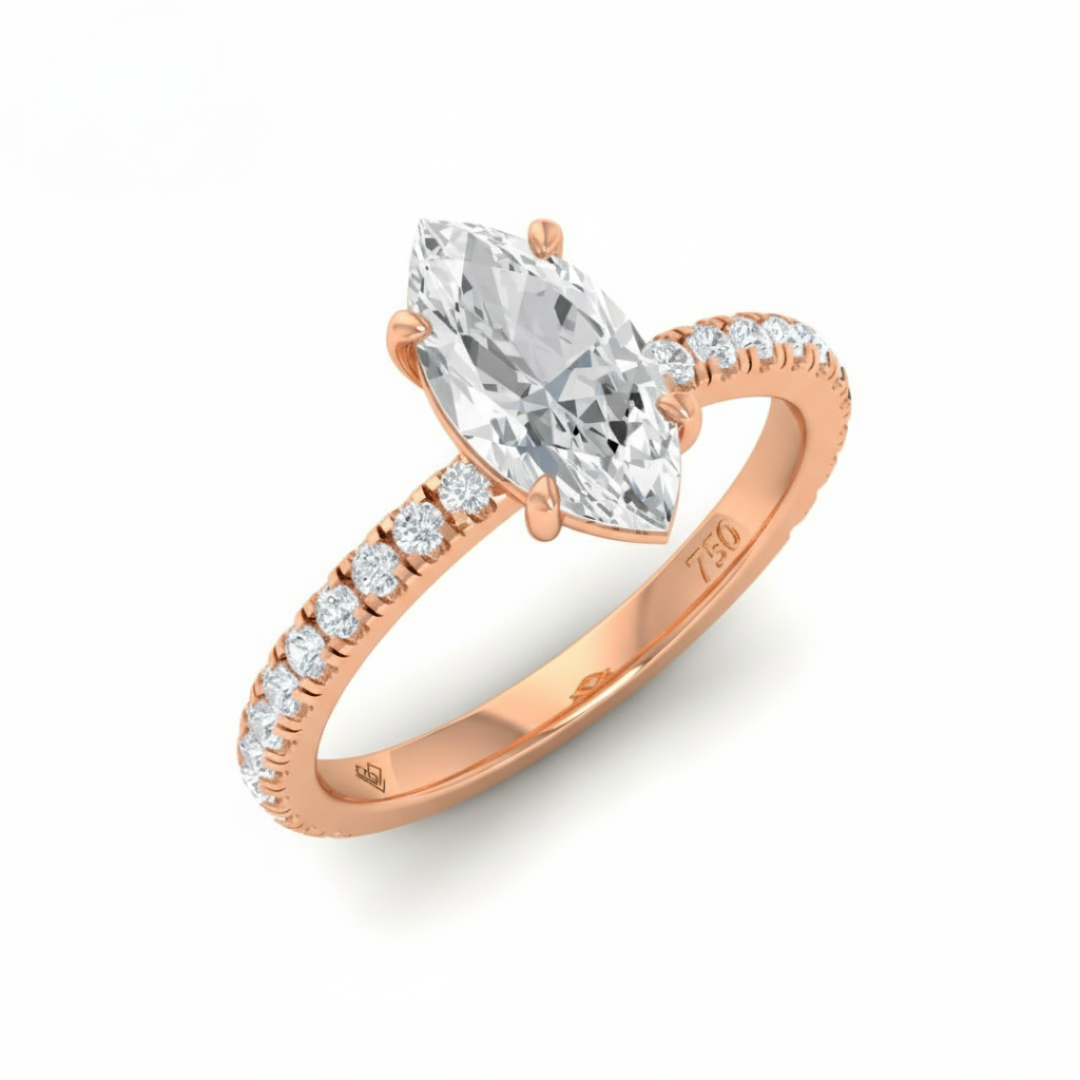 Abigail Marquise With Diamond Band Engagement Ring