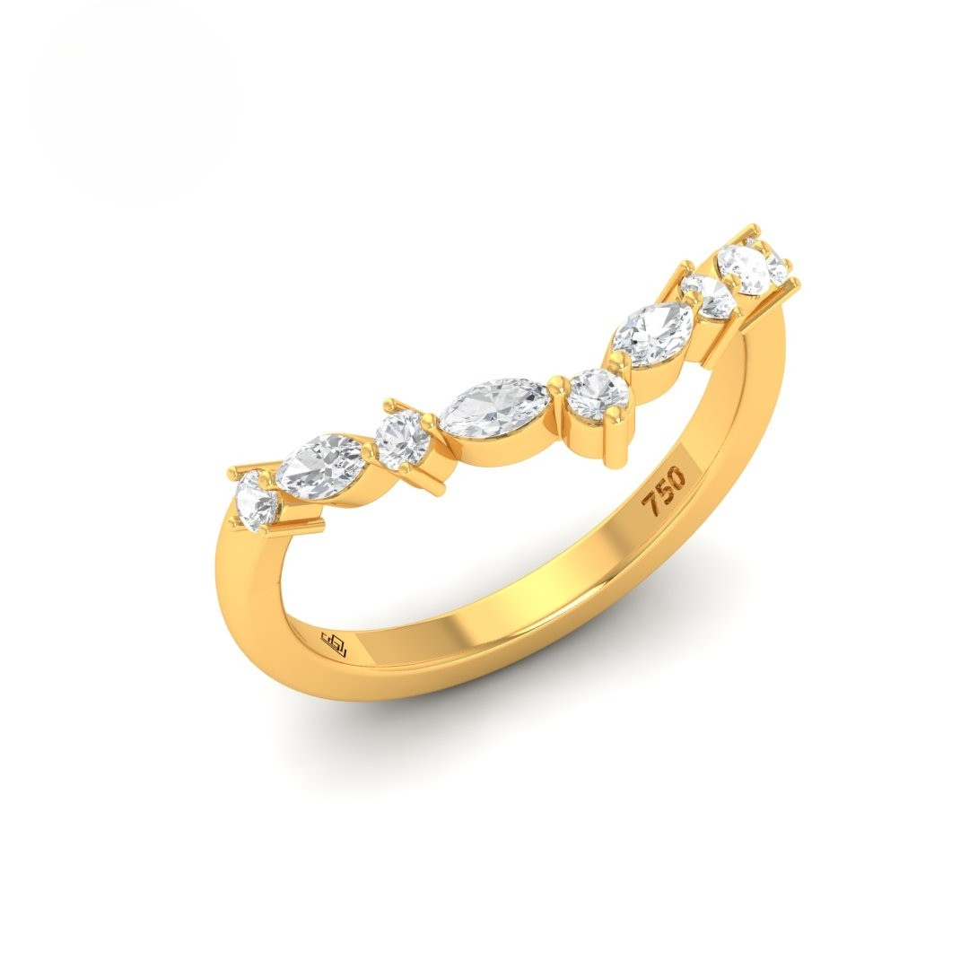 Jolene 2 stone Cut Diamond Wedding Band