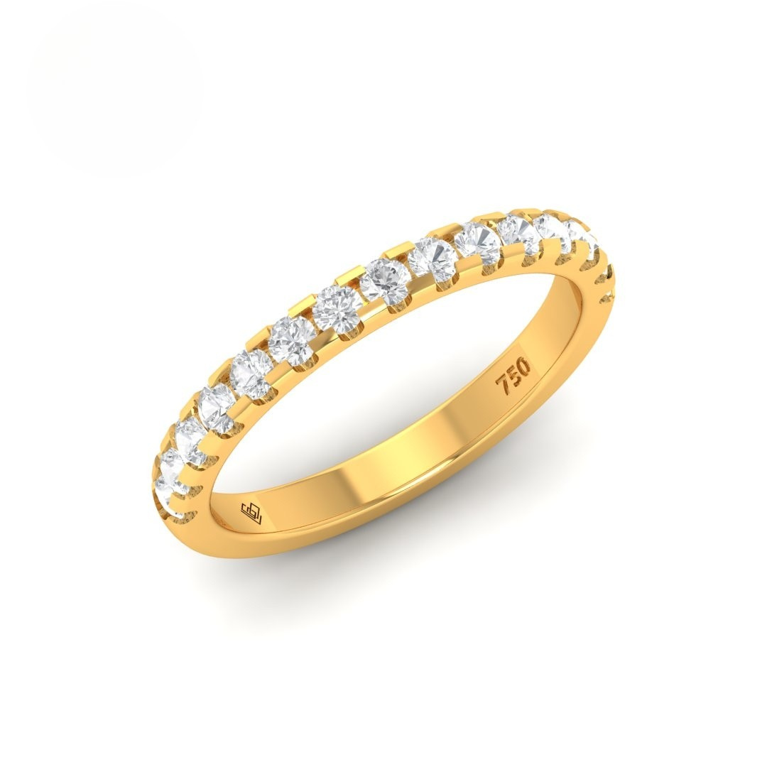 Clara Round Cut Diamond Wedding Band