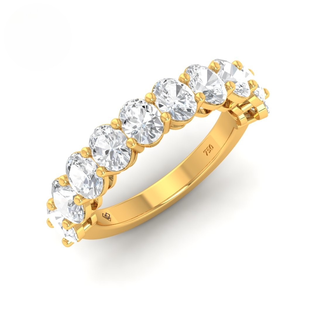 Edith Oval cut wedding band 2.50 Ct