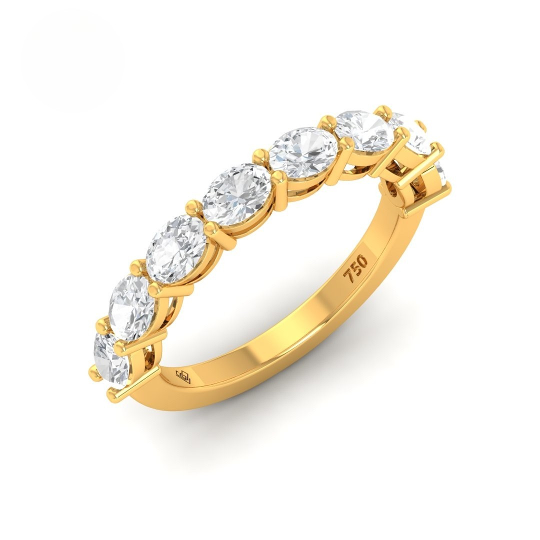 Josephine Oval Cut Diamond Wedding Band