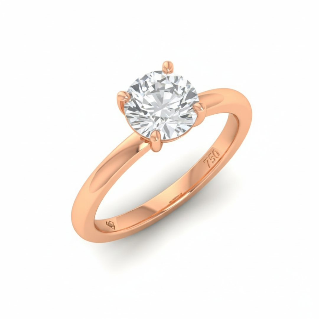Noémie Solitaire Round Cut With Diamond Engagement Ring
