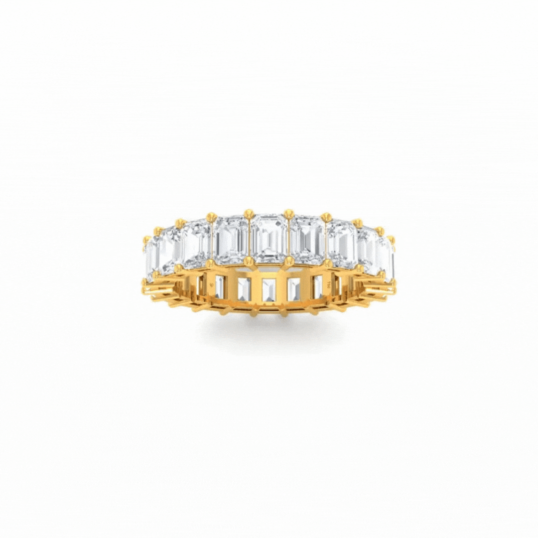 Emily Emerald cut wedding band 5.00 Ct