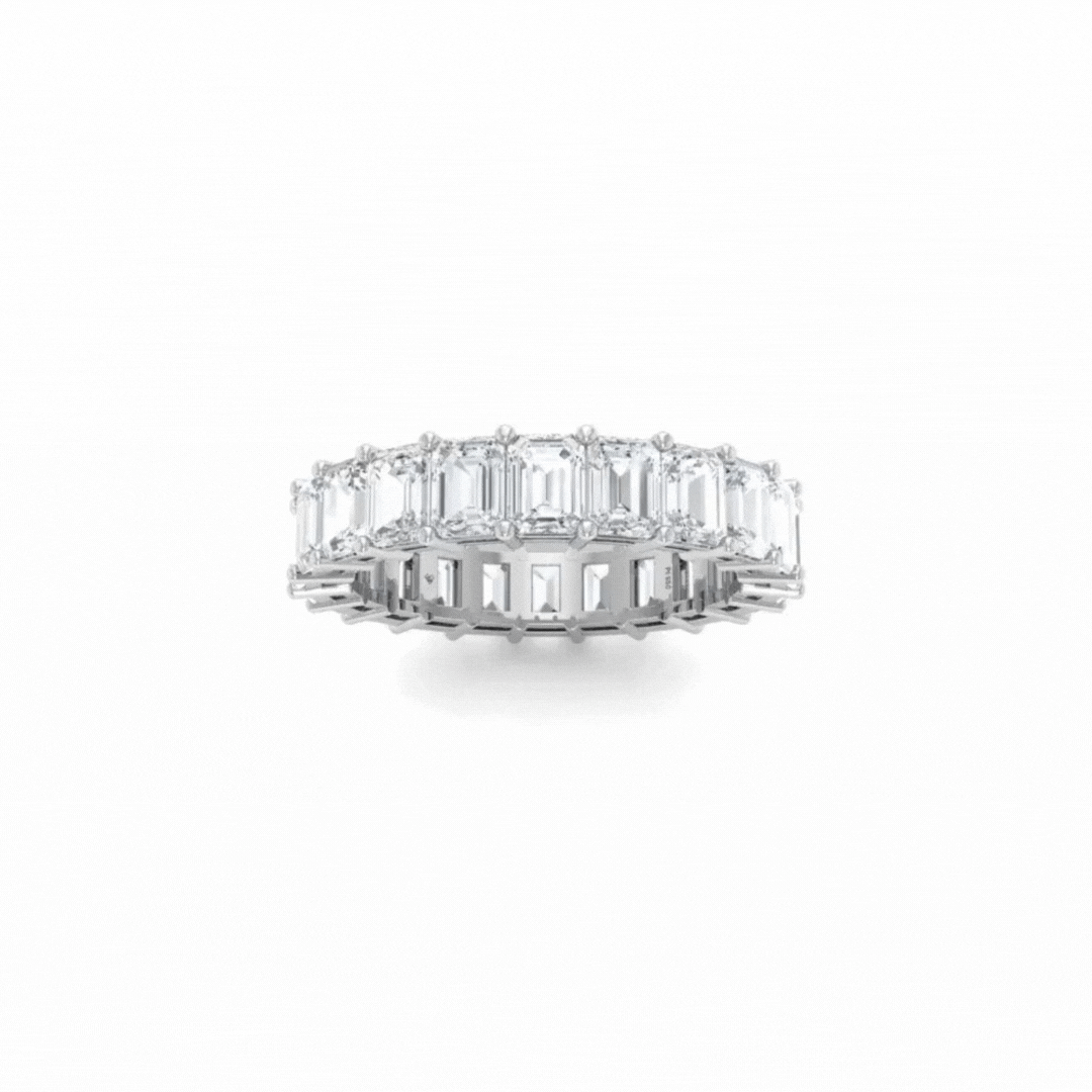 Emily Emerald cut wedding band 5.00 Ct