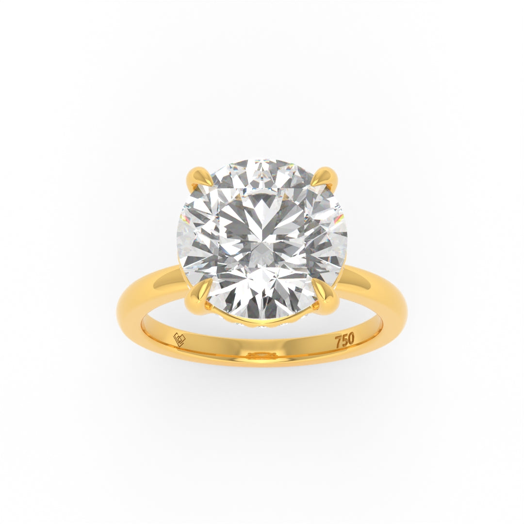 Léa Round Cut Diamond With Hidden Halo Engagement Ring
