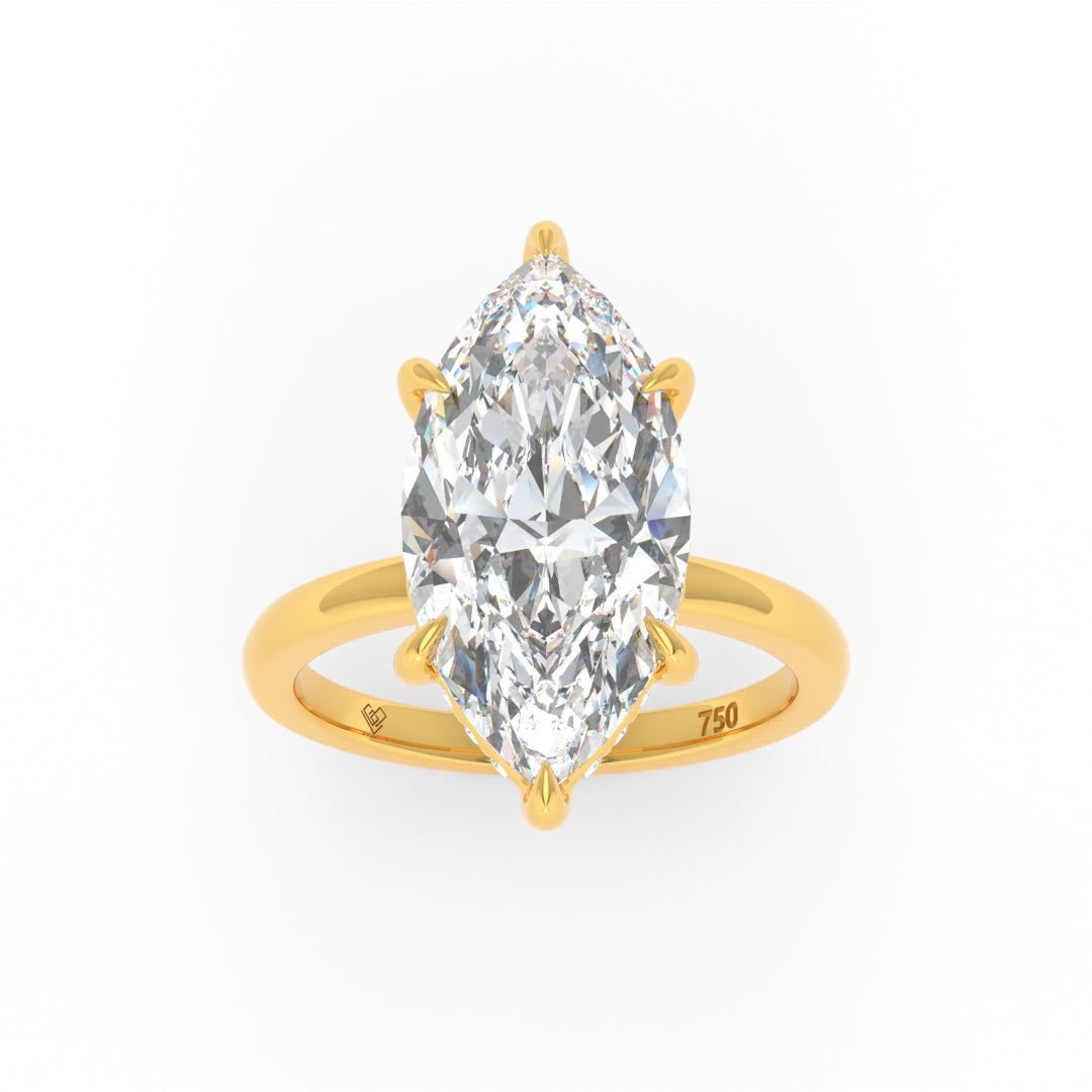 Léa Marquise Cut Diamond With Hidden Halo Engagement Ring