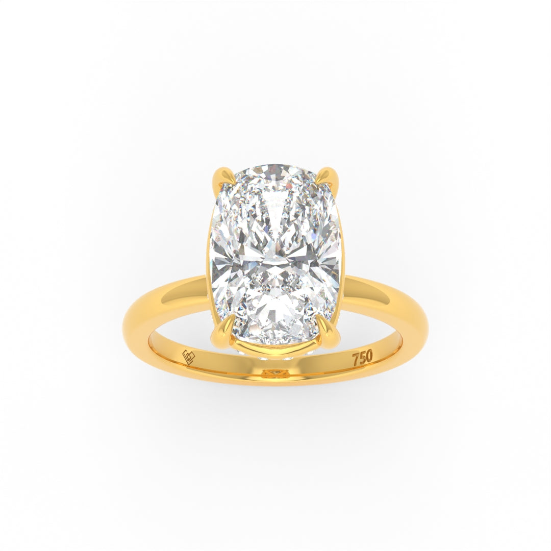 Léa Cushion Cut Diamond With Hidden Halo Engagement Ring