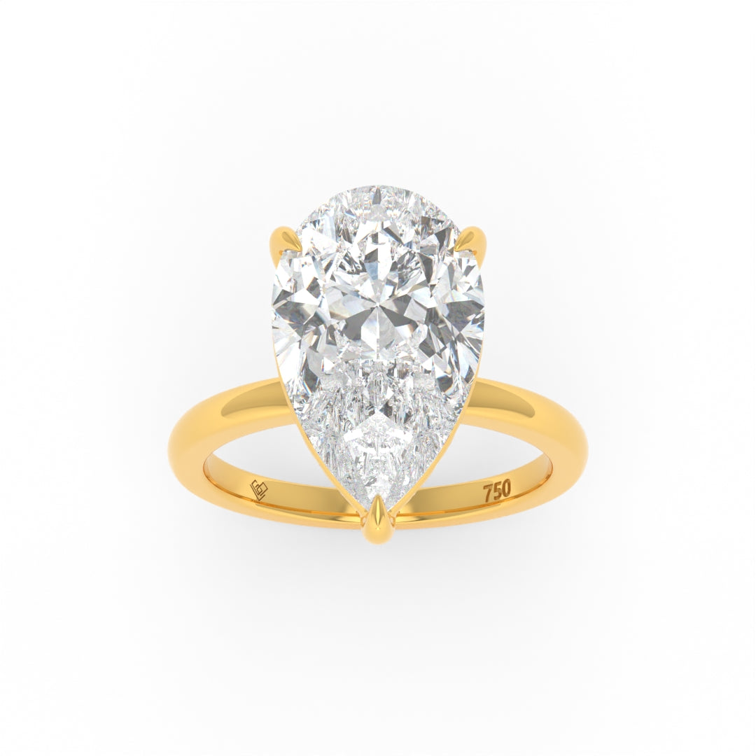Léa Pear Cut Diamond With Hidden Halo Engagement Ring