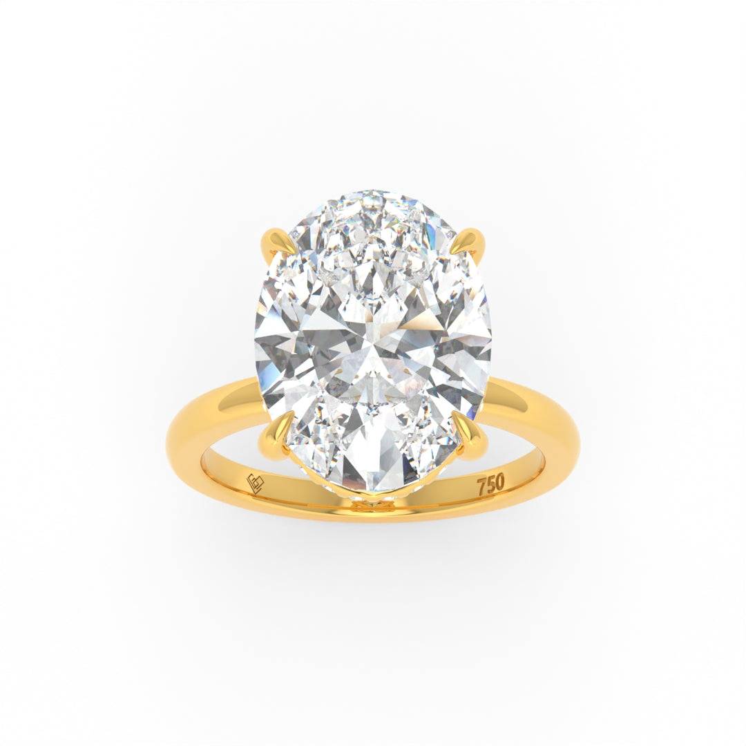 Léa Oval Cut Diamond With Hidden Halo Engagement Ring
