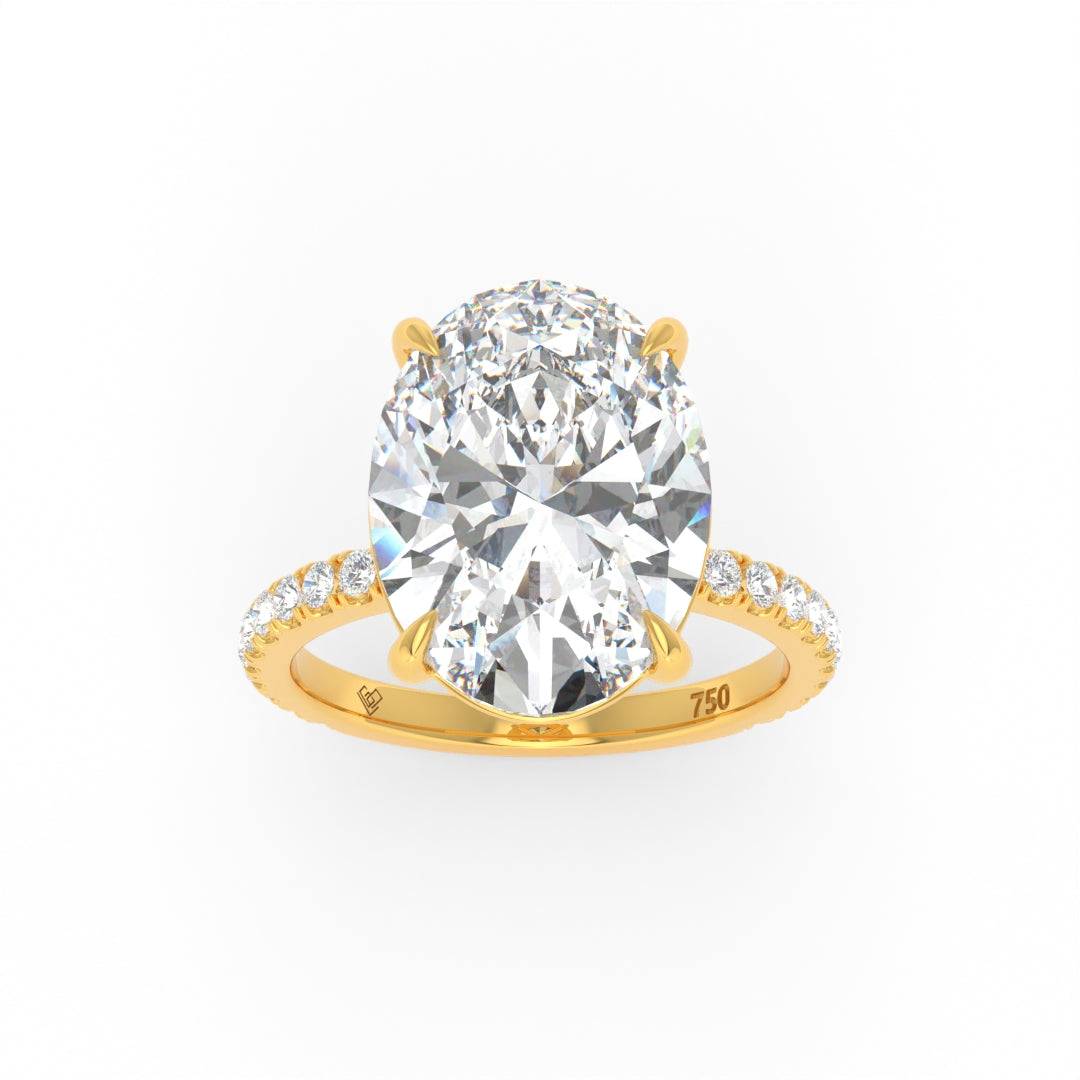 Abigail Oval With Diamond Band Engagement Ring